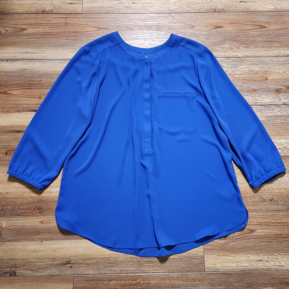 Women's Royal Blue Blouse - Classic Round Neck Top